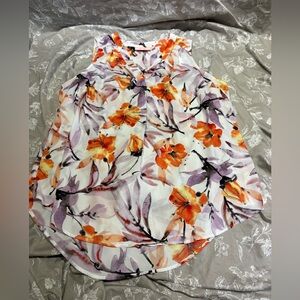 Evri grey orange floral v neck sleeveless blouse 0X XL